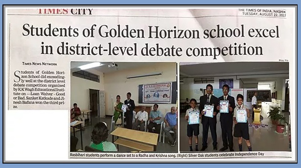 Student Of Golden Horizon School Excel in district-level debate competition